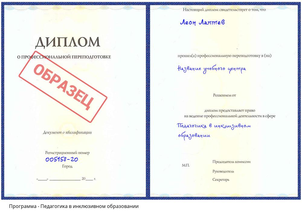 Педагогика в инклюзивном образовании Заринск